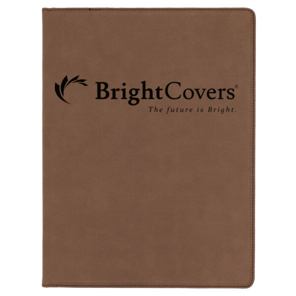 Brown Laserable Leatherette Portfolio with Notepad Thumbnail
